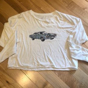 Oversized J.GALT cropped long sleeve t shirt